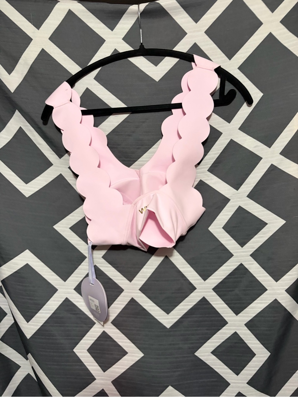 Scallop Trim Pink One-Piece Bodysuit - Picture 12 of 14